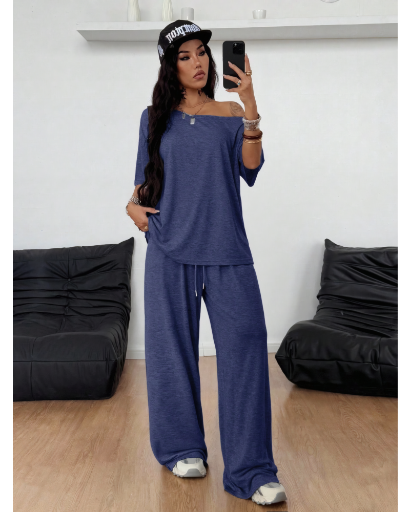Chill Status Off Shoulder Pant Set