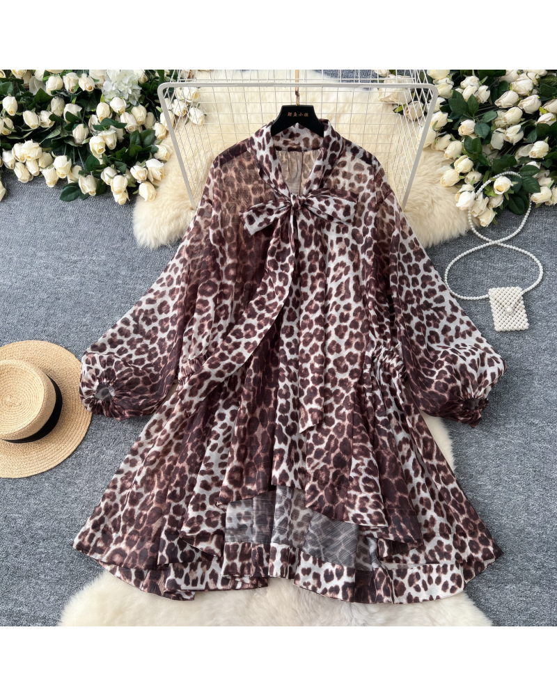 ROXY CHEETAH BLOUSE DRESS