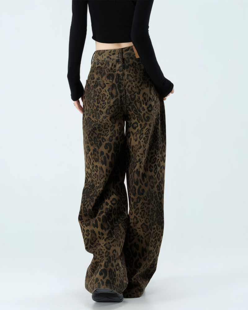 She's A Wild One Leopard Print Jeans