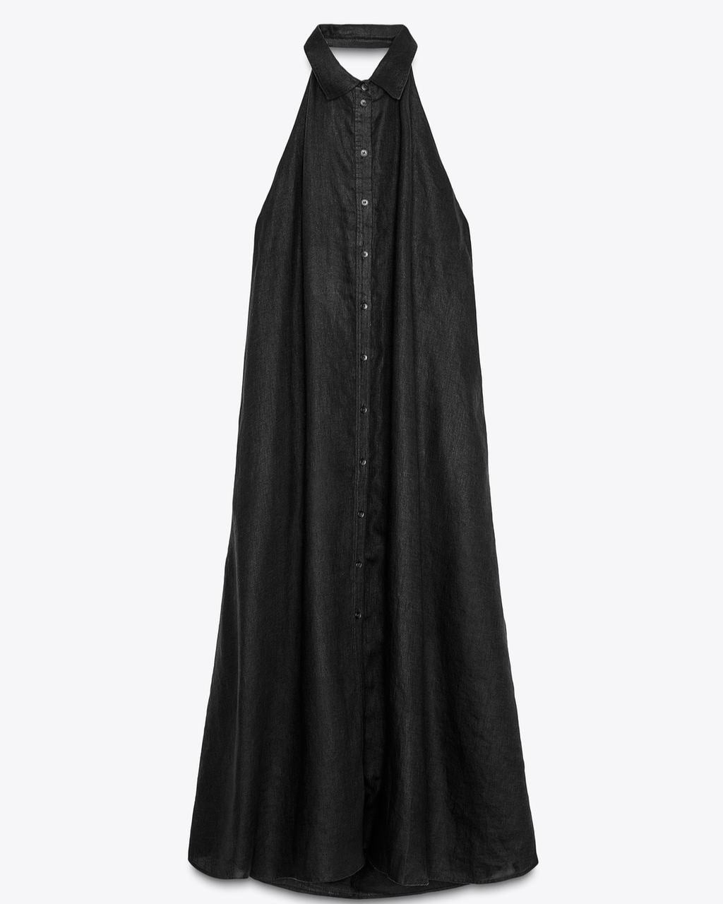 LINEN HALTER DRESS