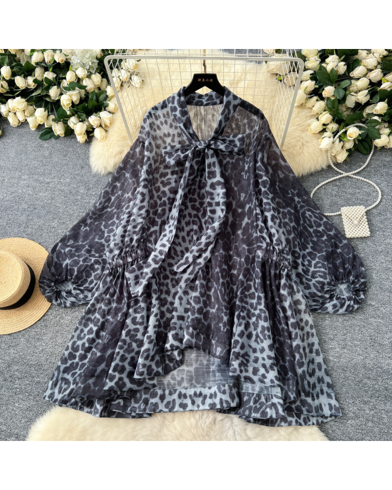 ROXY CHEETAH BLOUSE DRESS