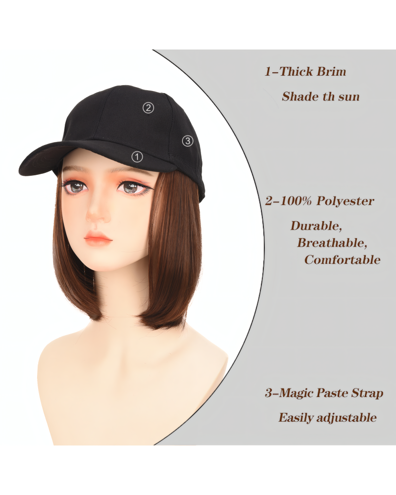 MY-LADY Hat Wigs Baseball Cap