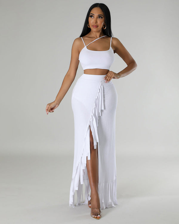 white skirt set