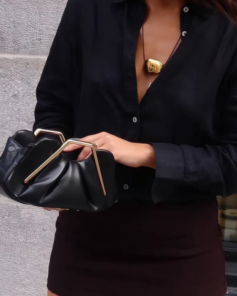 Velvet Hour Pleated Clutch
