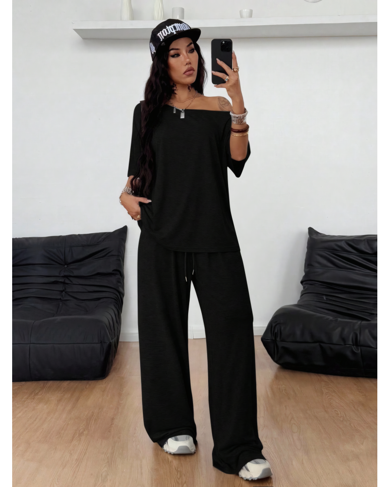 Chill Status Off Shoulder Pant Set