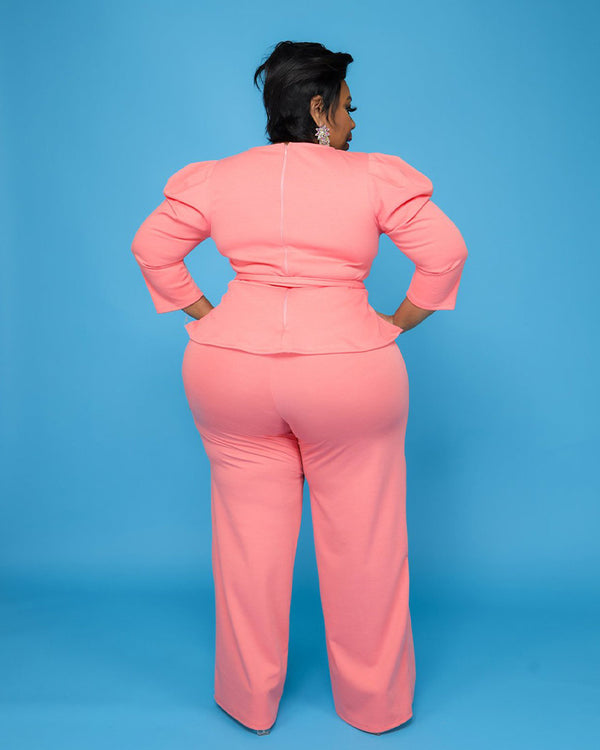 pink pants set