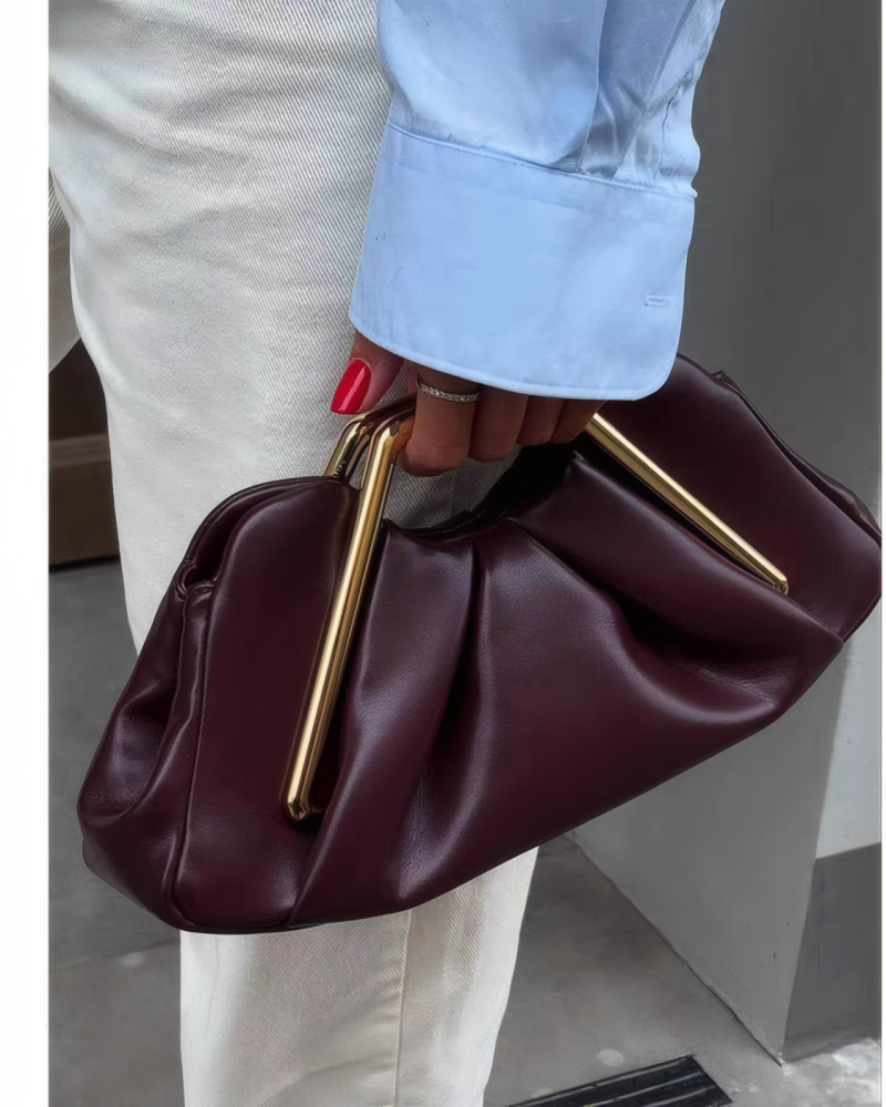 Velvet Hour Pleated Clutch