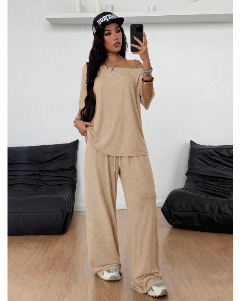 Chill Status Off Shoulder Pant Set