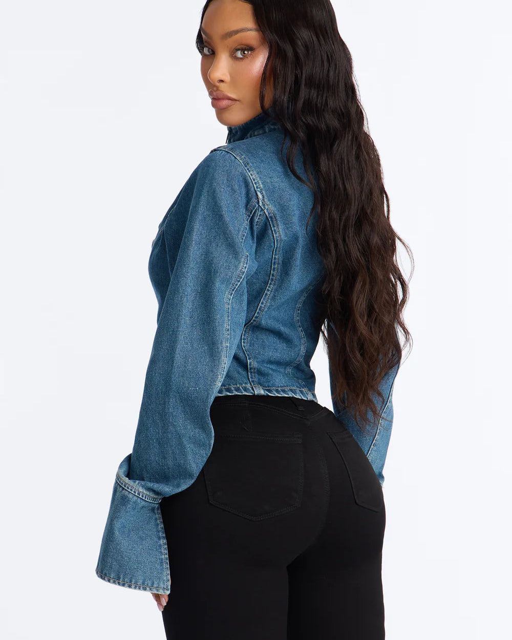 Cuff Sleeves Denim Jacket
