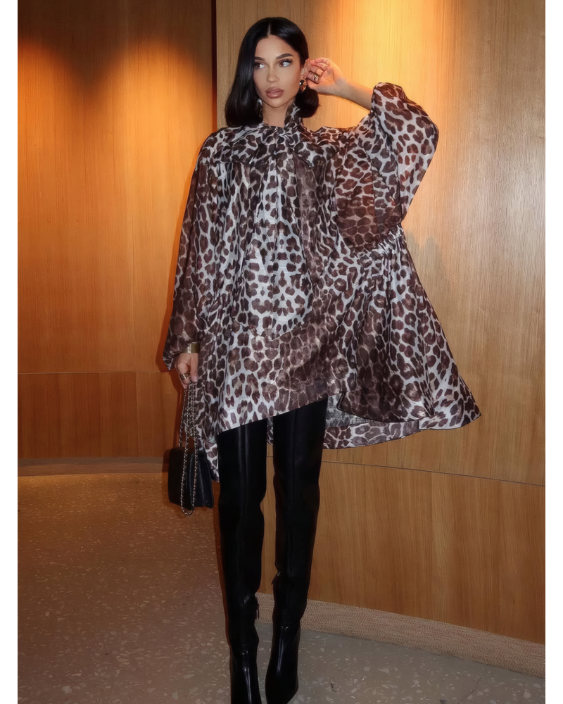 ROXY CHEETAH BLOUSE DRESS