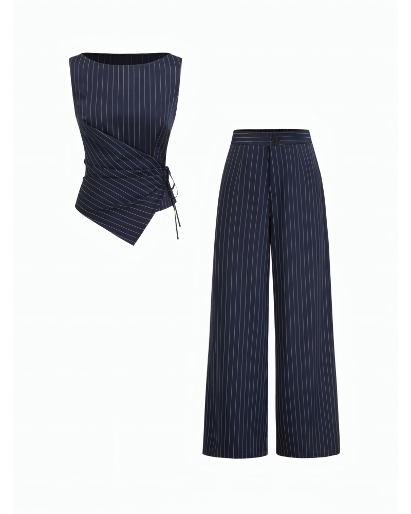 Stephanie Pinstripe Pant Set