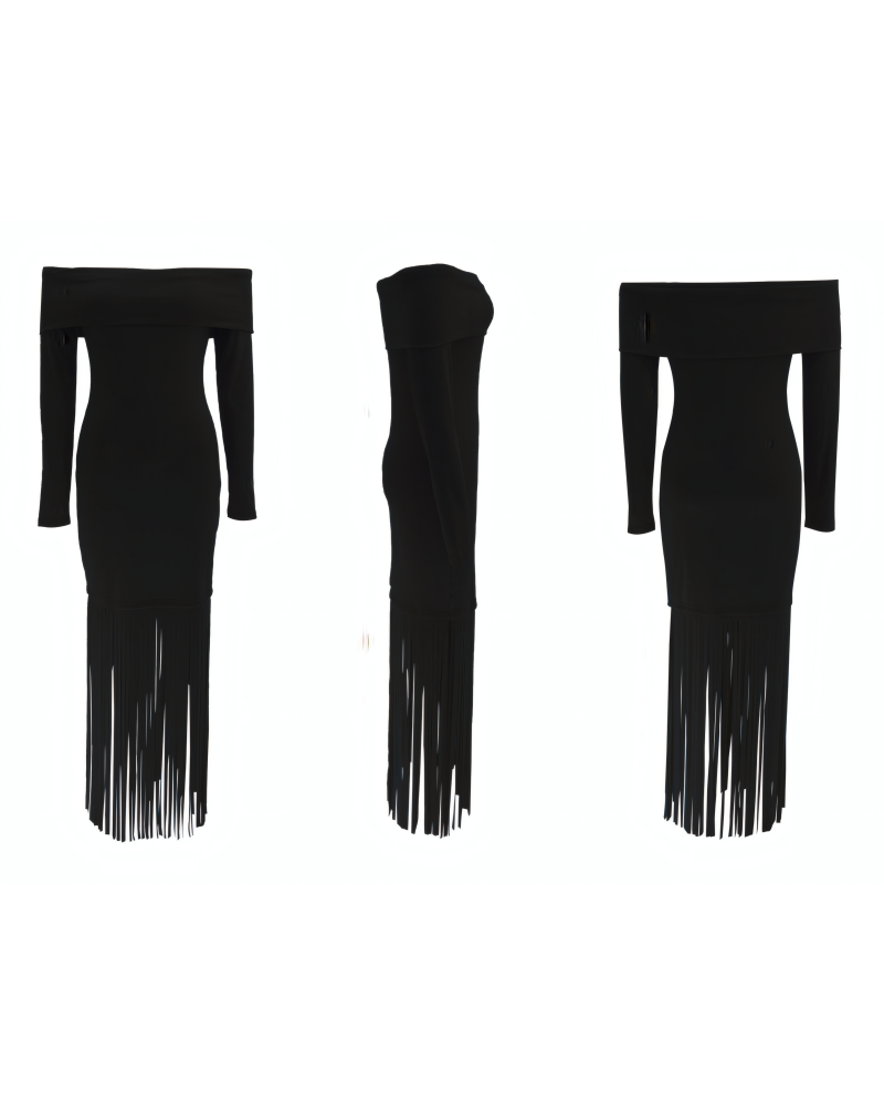 Aurelia Knit Fringe Midi Dress