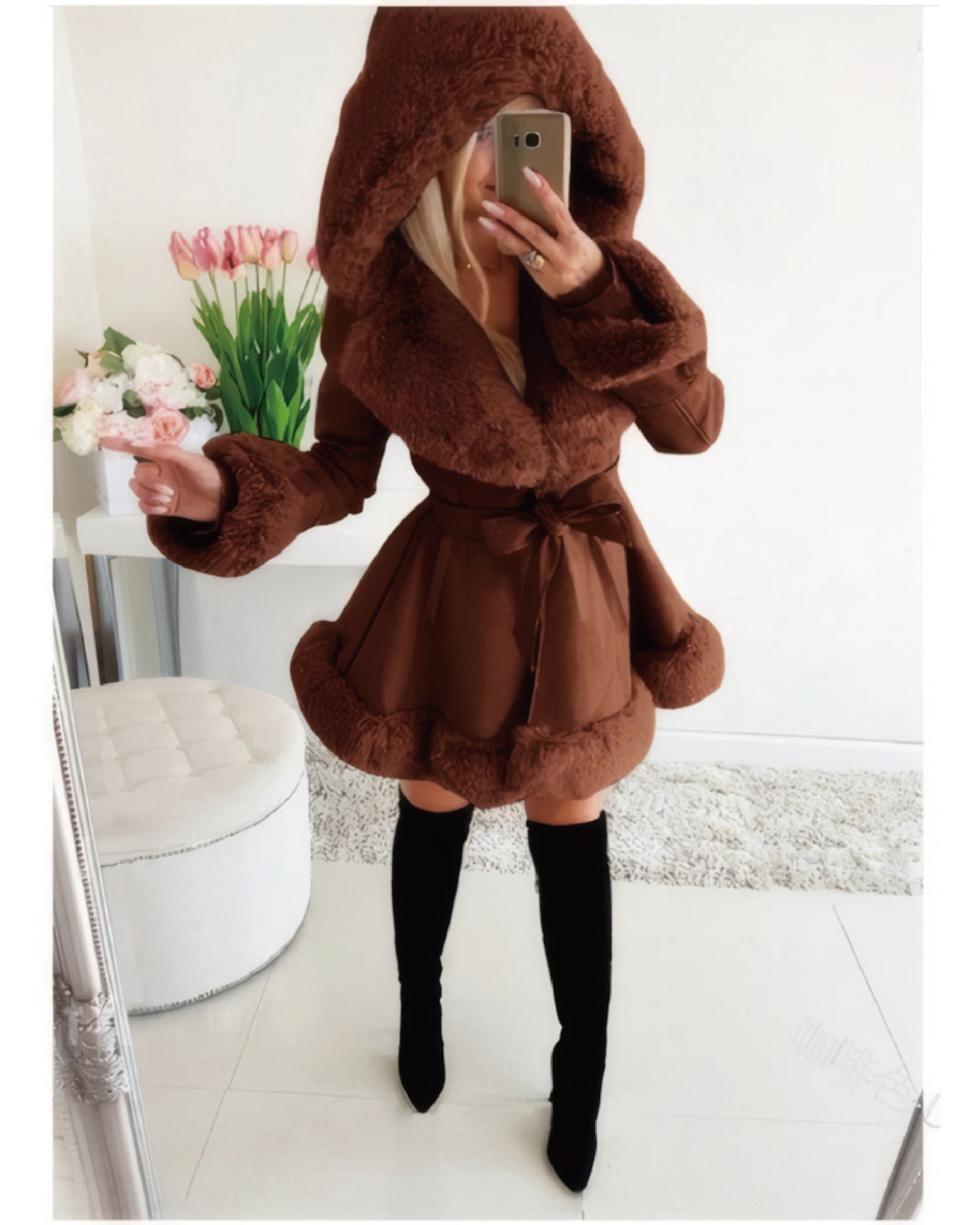 Leather Faux Fur Jacket