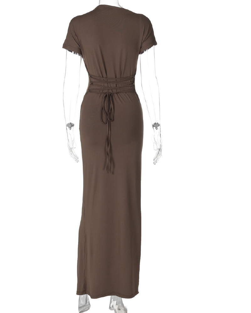 Asymmetrical Knot Maxi Dress