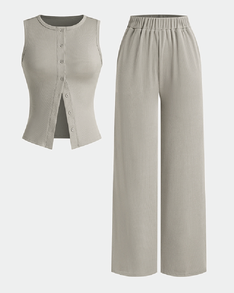 Leisure Tank Top & Stretchy Trousers Co-ord