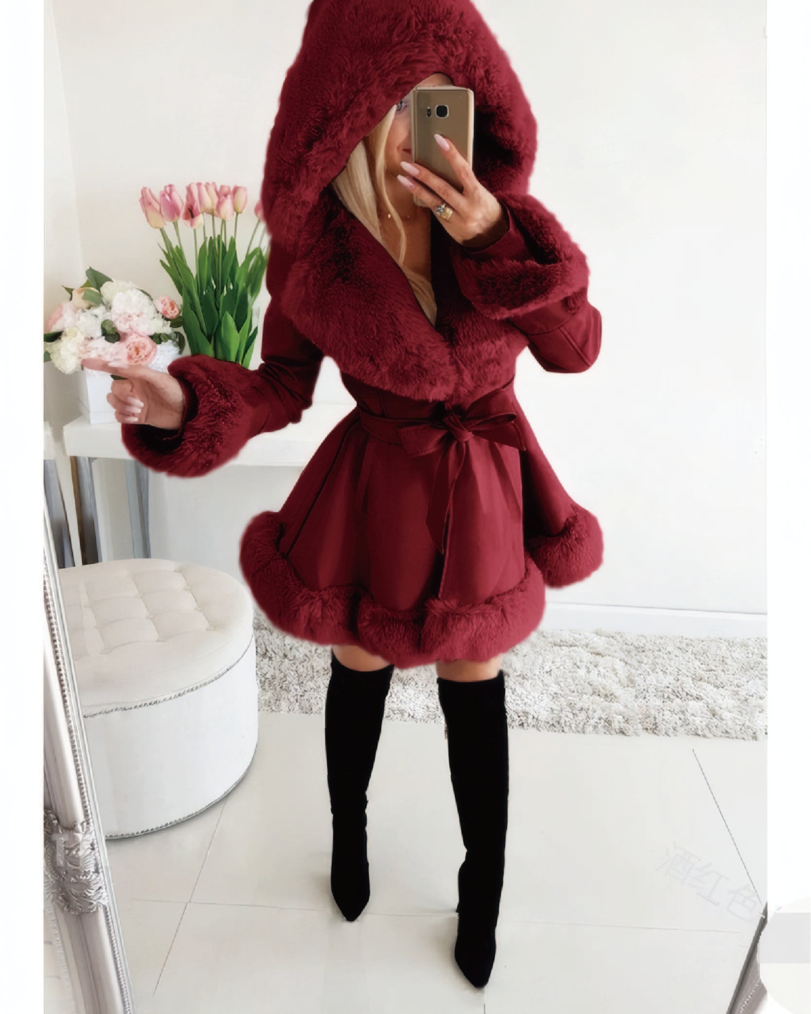 Leather Faux Fur Jacket