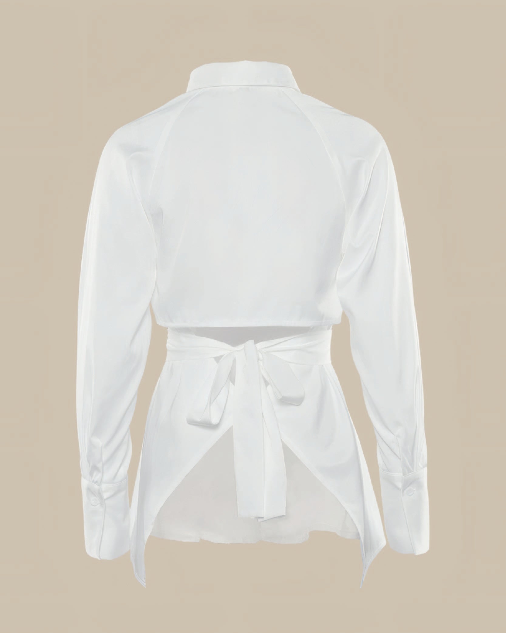 POPLIN TIE BACK SHIRT