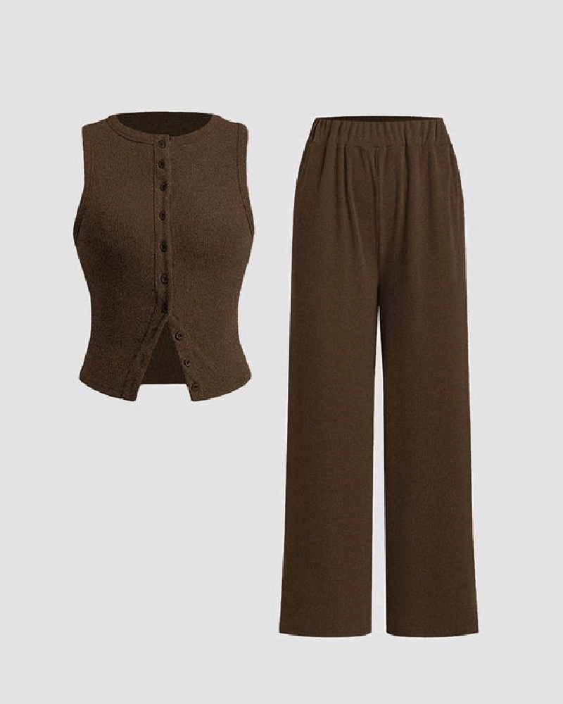 Leisure Tank Top & Stretchy Trousers Co-ord