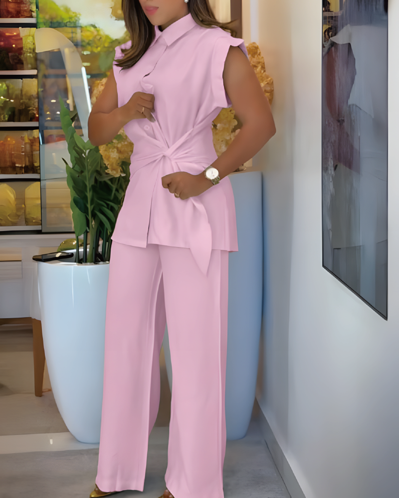Act Right Linen Pants Set