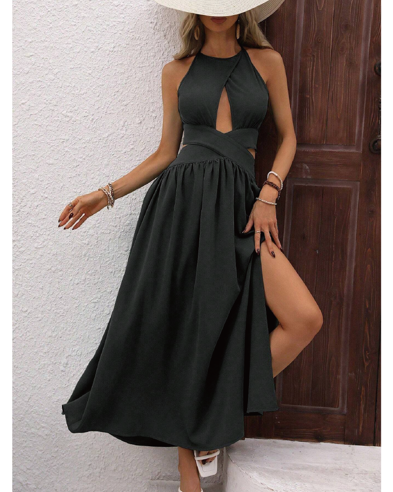 Shirred Criss Cross Dress