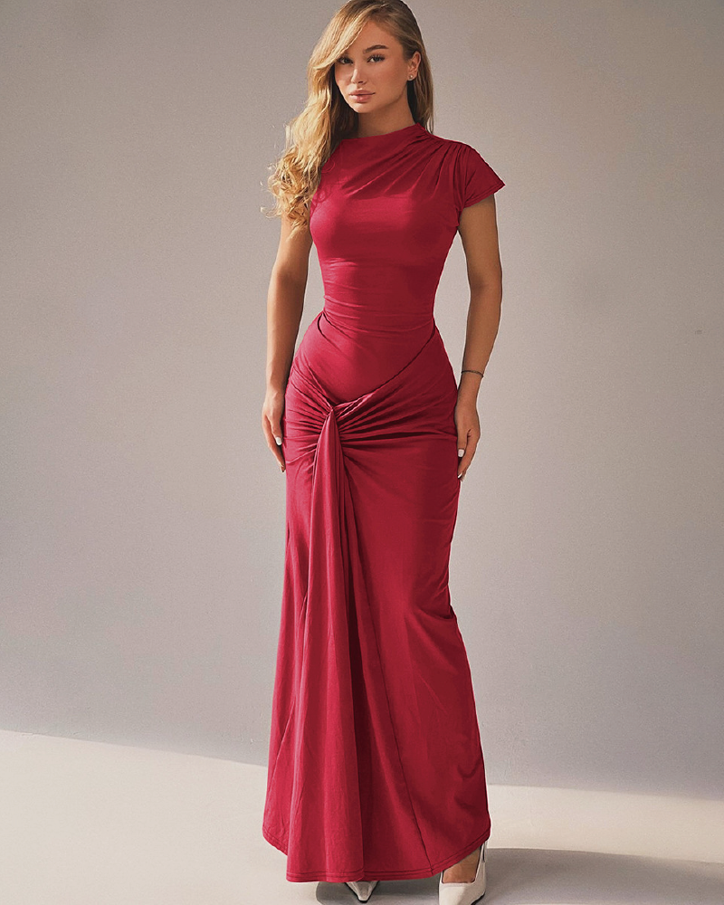 Asymmetrical Knot Maxi Dress
