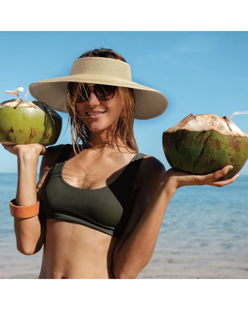 Foldable Easy Carry Straw Sun Visor Hat