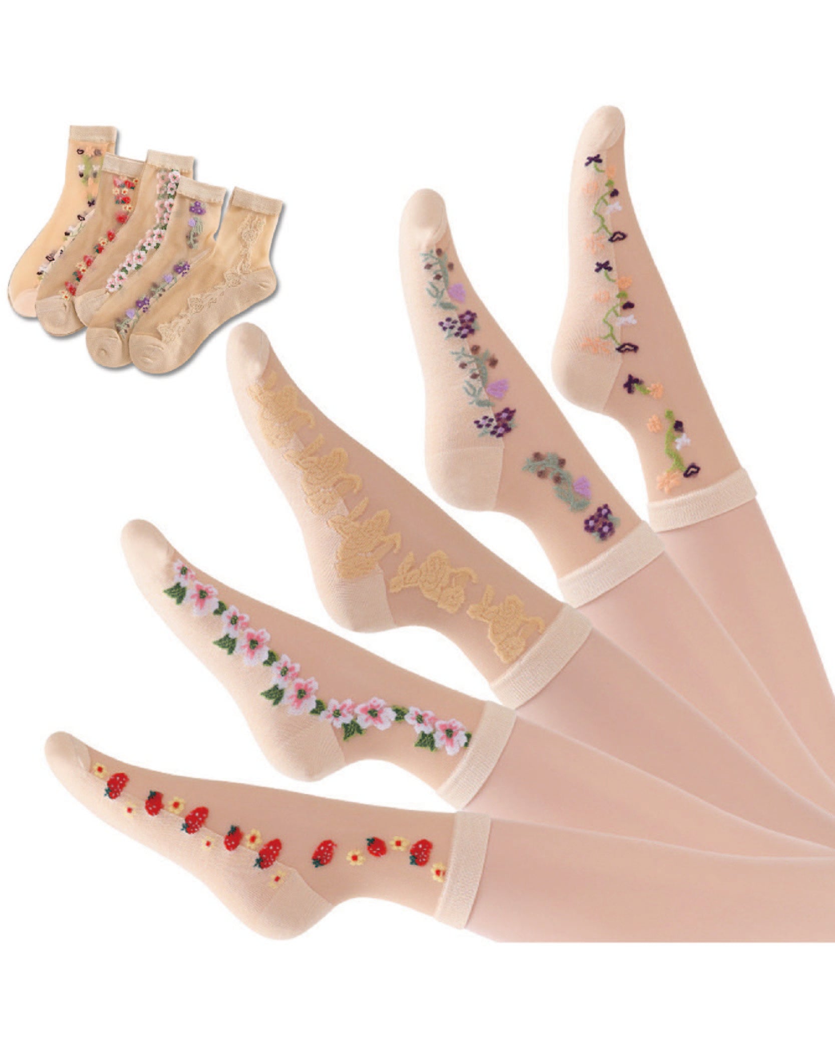 Vibrant Floral Patterned Glass Sock