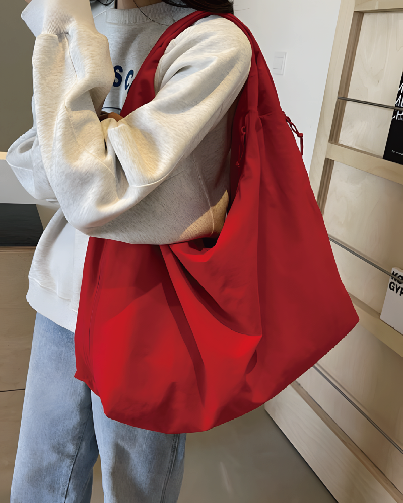 Textured Draped Tote Bag