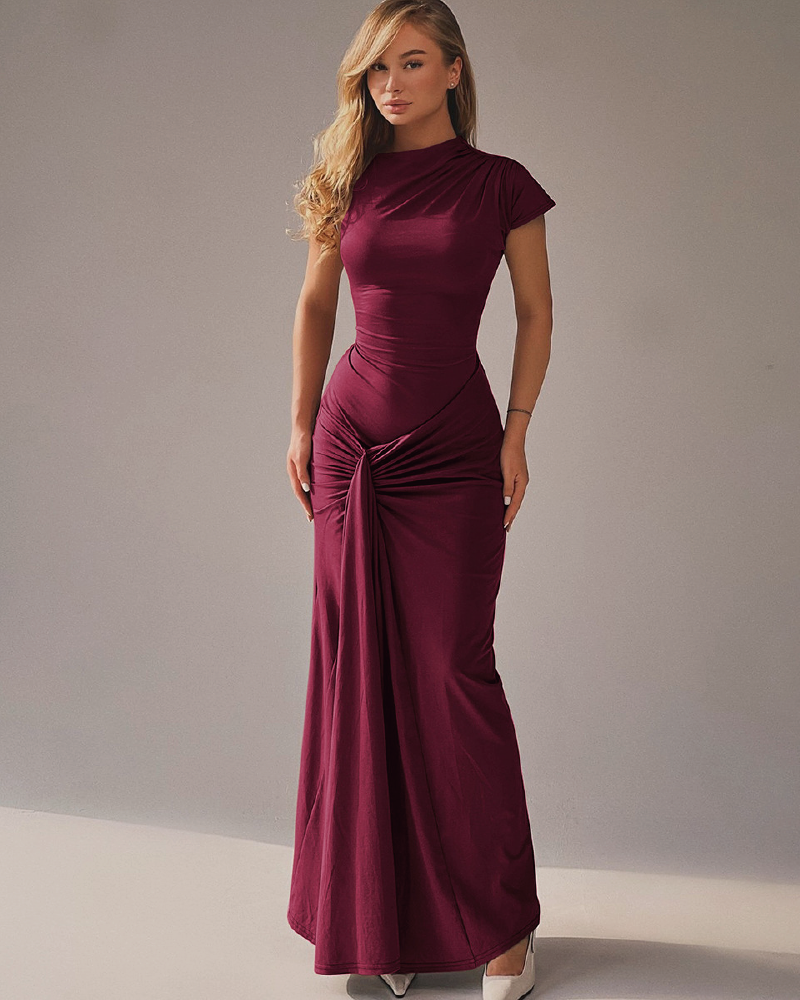 Asymmetrical Knot Maxi Dress