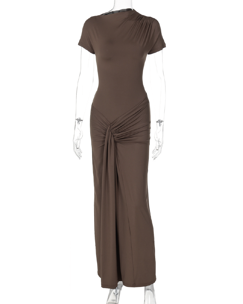 Asymmetrical Knot Maxi Dress