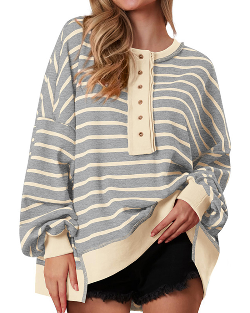 Parisian Stripe V-Neck Pullover