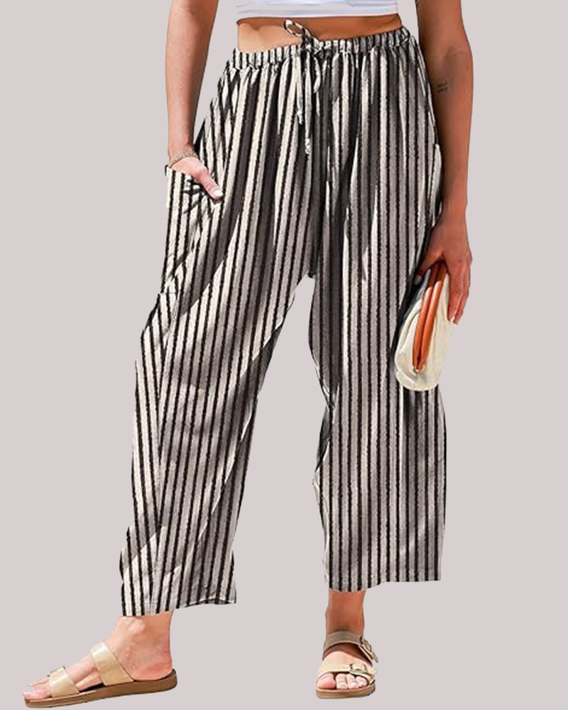 Stripe Ease Cropped Pants