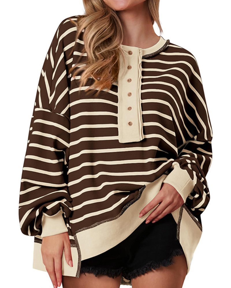 Parisian Stripe V-Neck Pullover