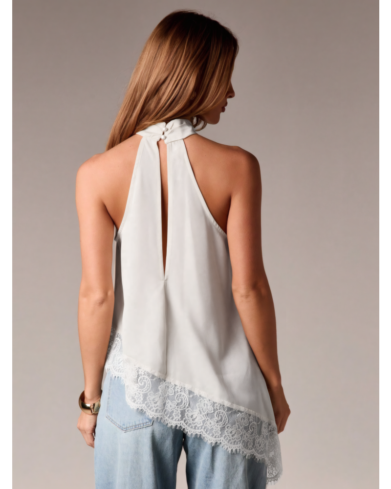 Lace Hem Halter Top