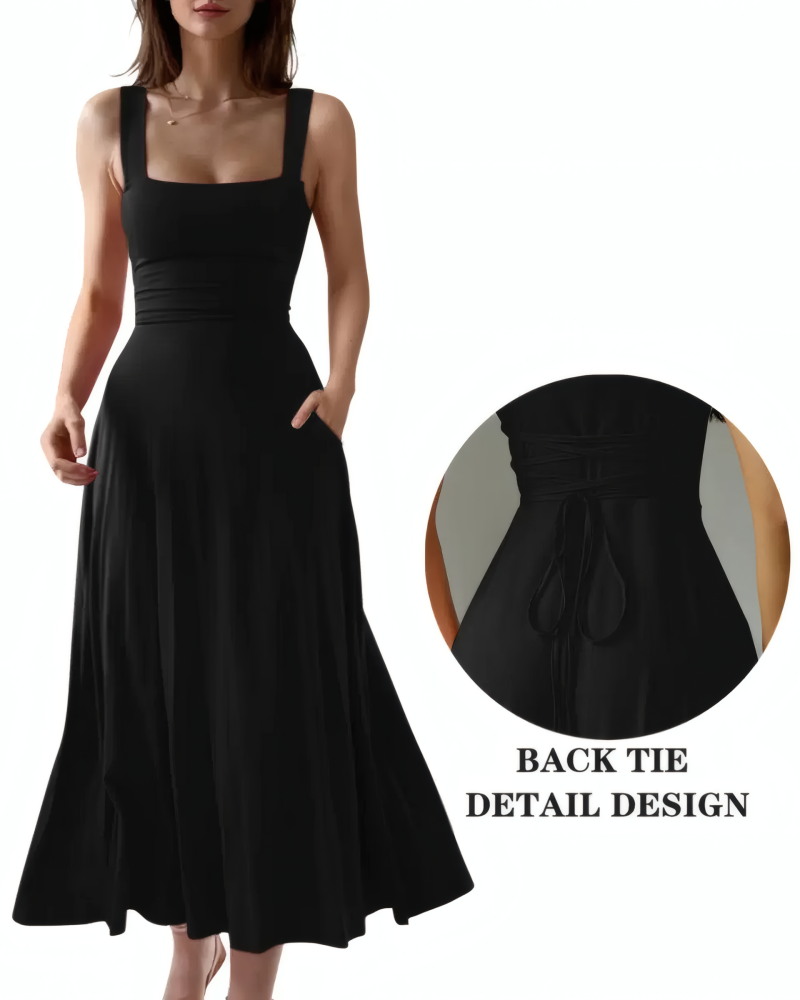 Lace-Back Midi Dress
