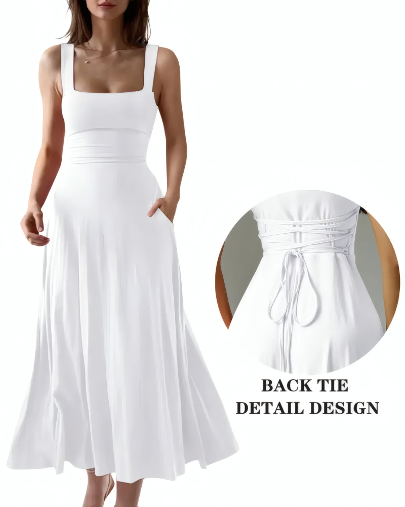 Lace-Back Midi Dress