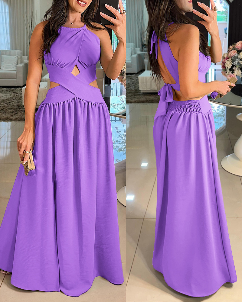 Shirred Criss Cross Dress
