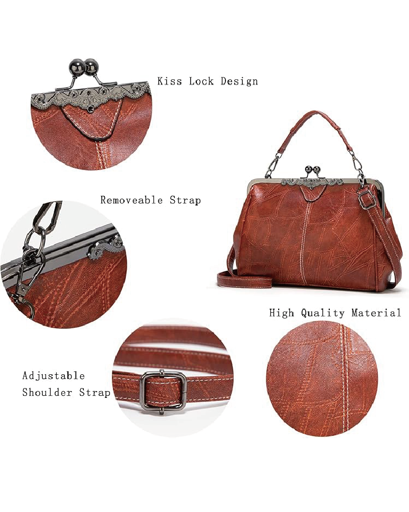Vintage Stylish Kiss Lock Clutch