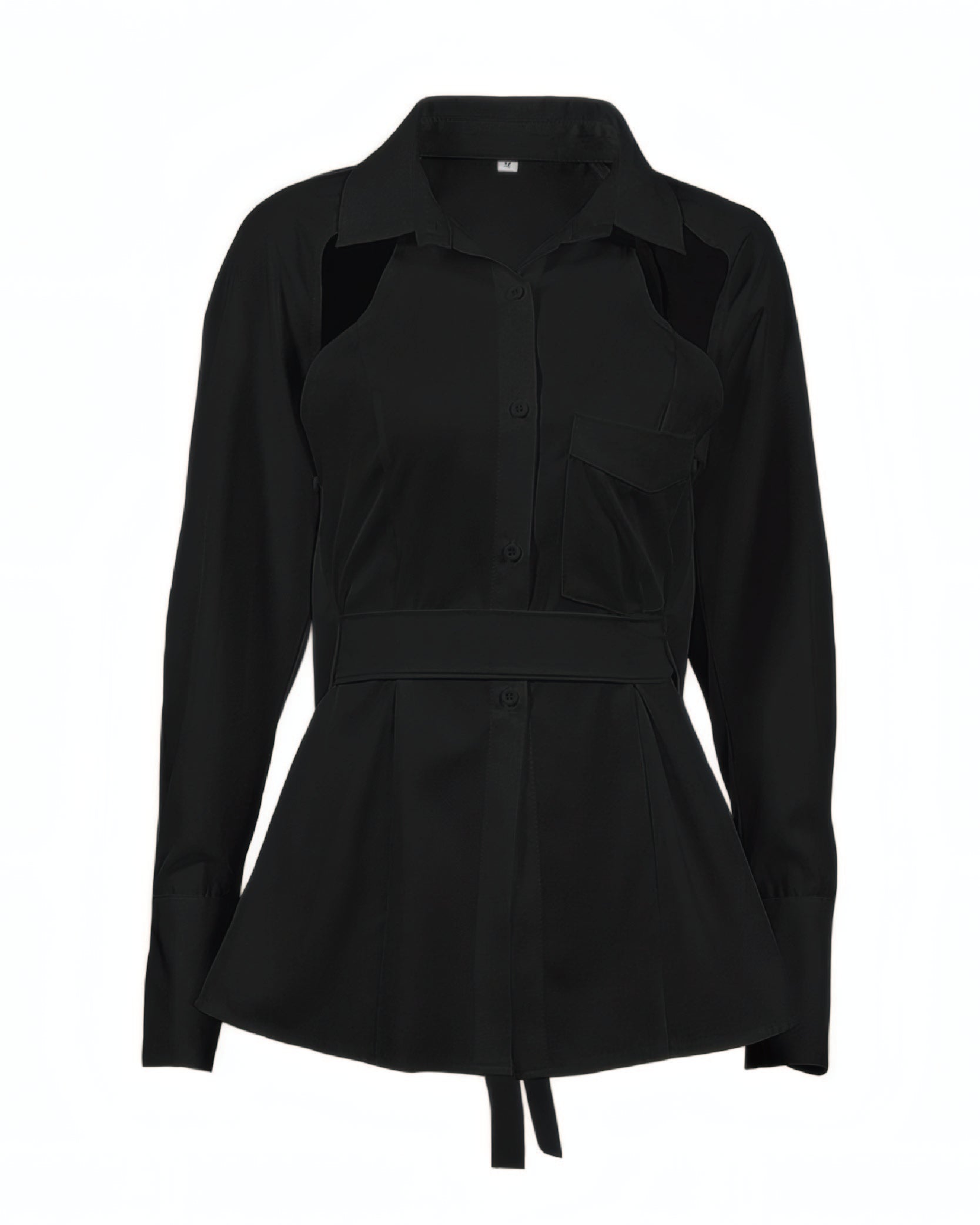 POPLIN TIE BACK SHIRT
