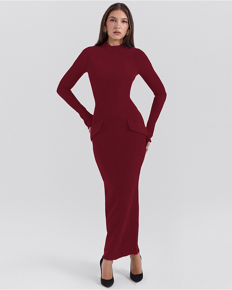 Semi-High Neck Winter Dress