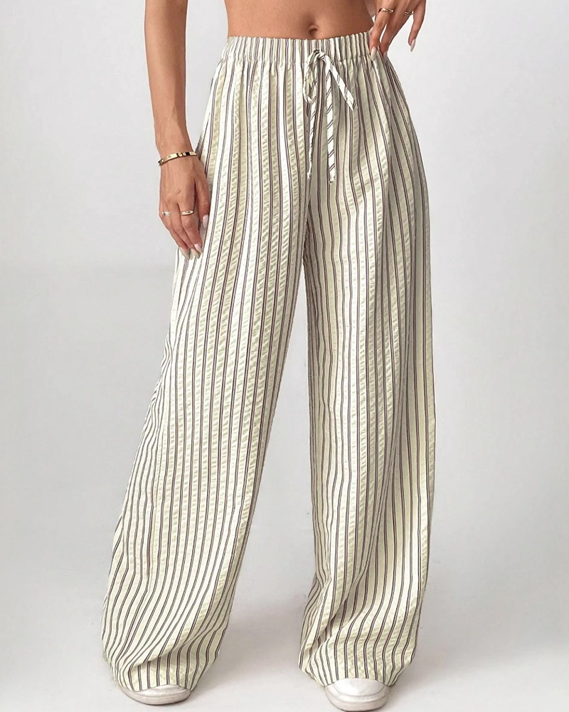 Stripe Ease Cropped Pants