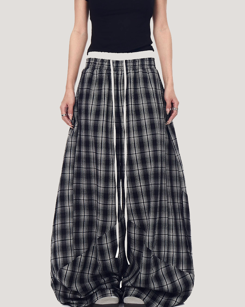 Vintage Plaid Street Sweatpants