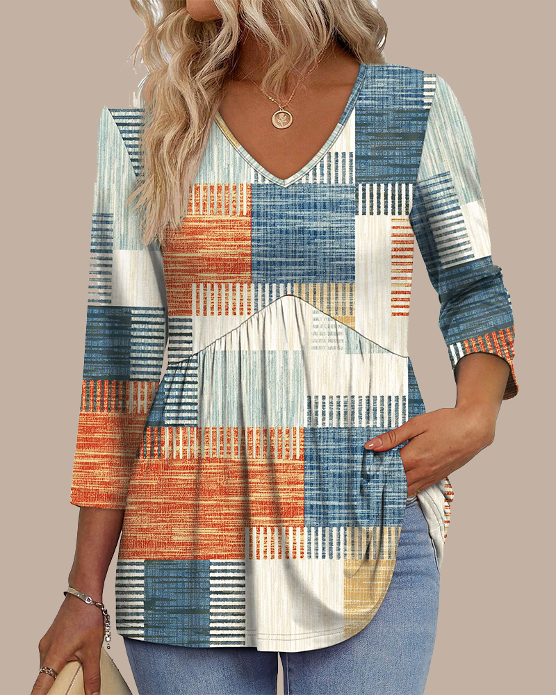 Effortless Style Print Babydoll Top