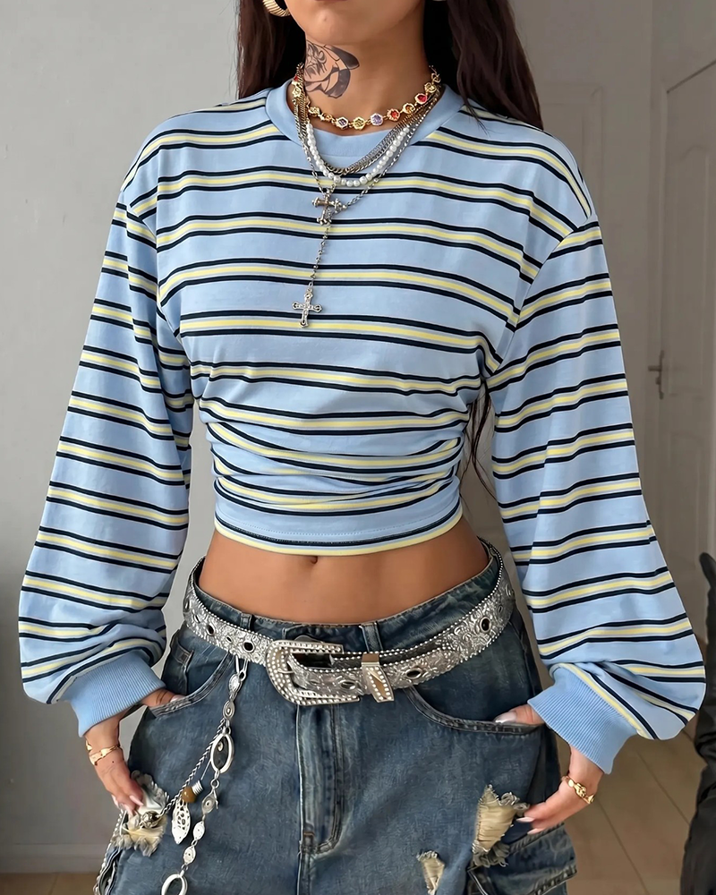 Easy Stripe Drop-Shoulder Top