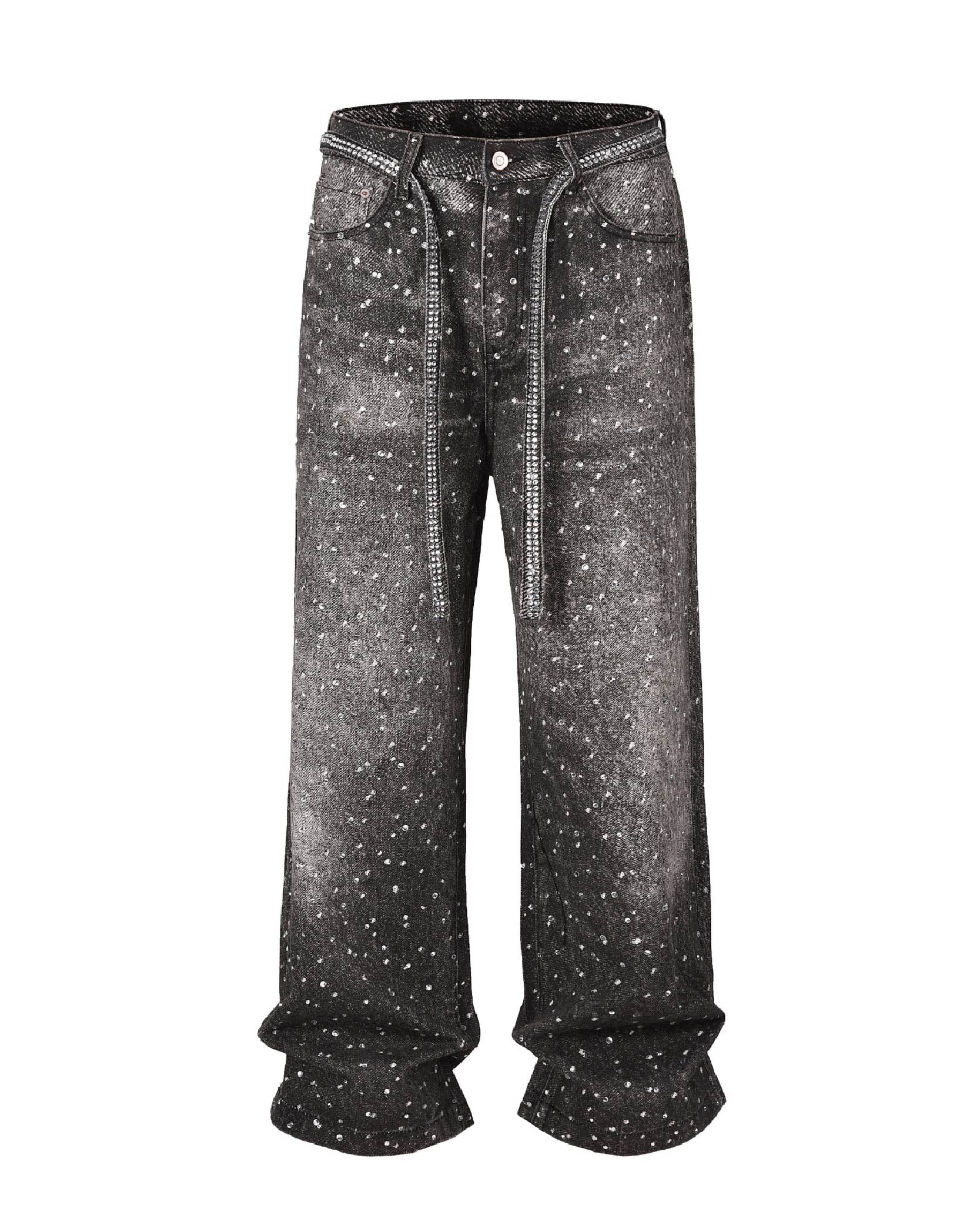 Rhinestone Baaggy Jeans