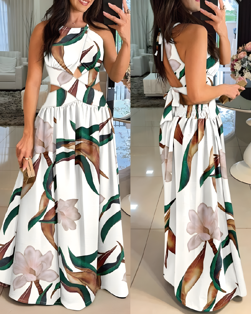 Shirred Criss Cross Dress