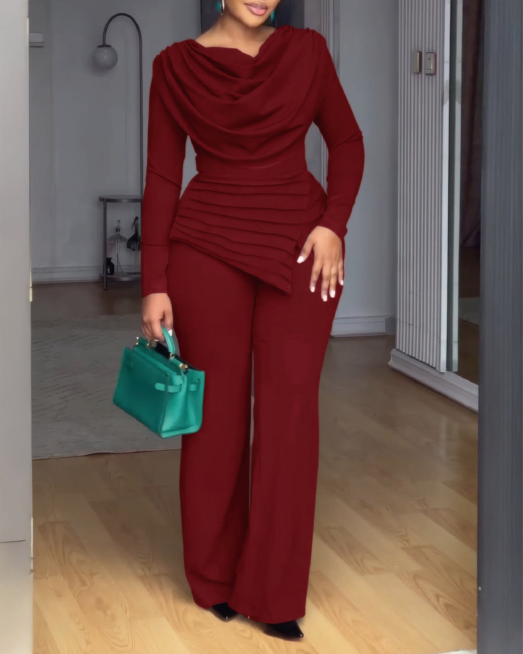 Deconstructed Cowl Neck Jumpsuit