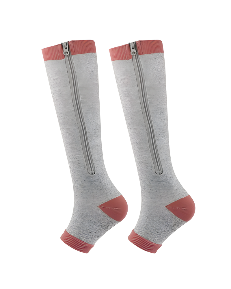 Zipper Compression Socks Open Toe