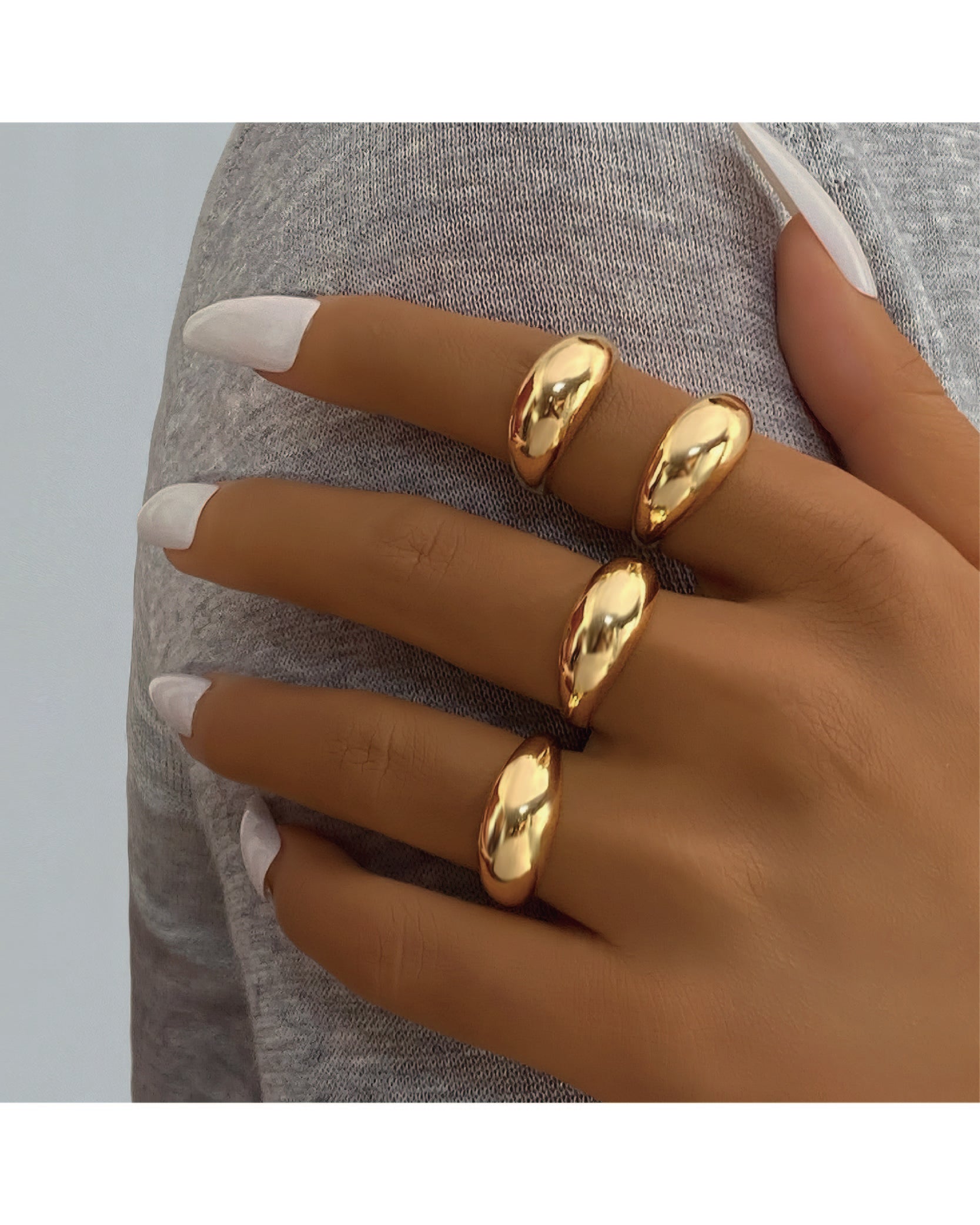 Punk Style Geometric Design Ring Set