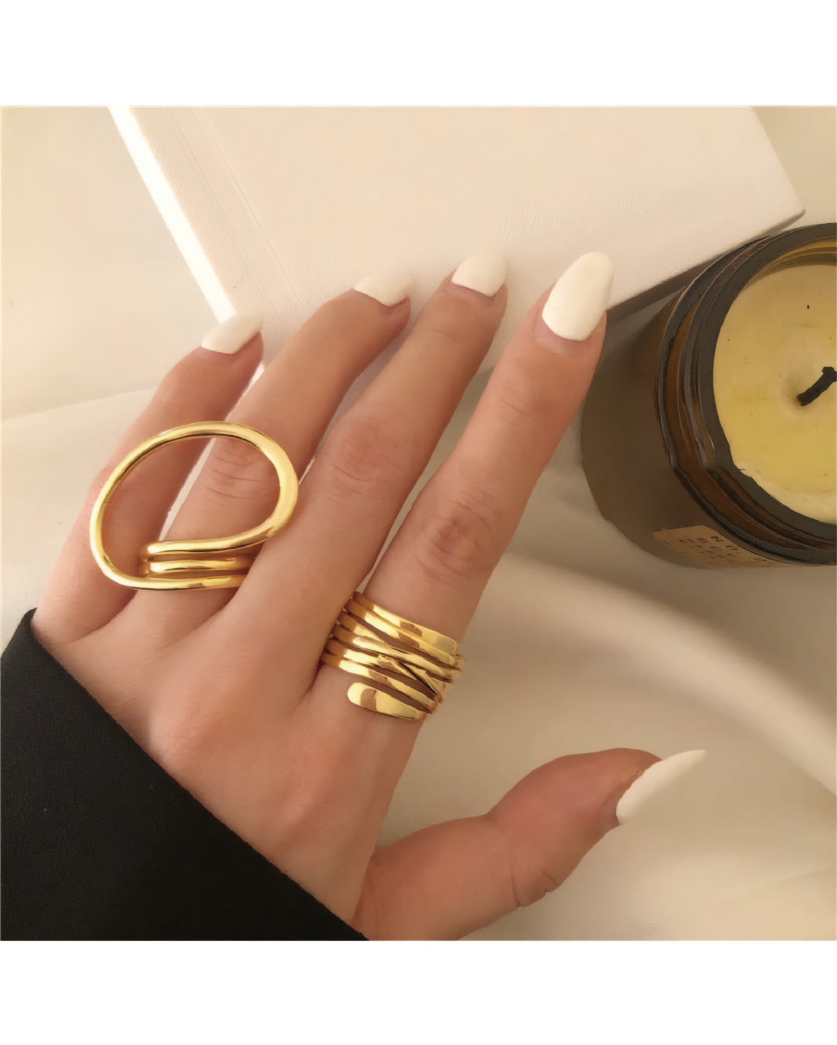 Punk Style Geometric Design Ring Set